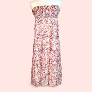 Lauren Ralph Lauren‎ strapless floral ruched midi dress NWT size 14